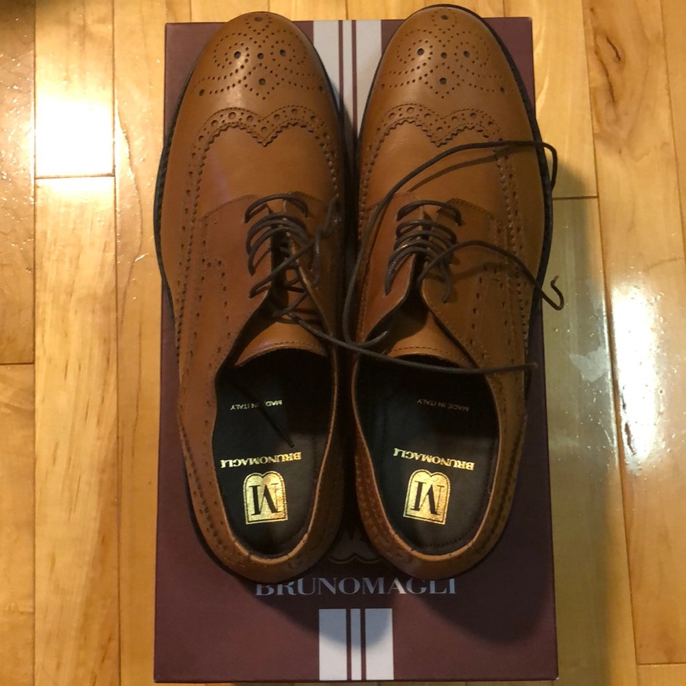 Bruno marli wingtip shoes cognac